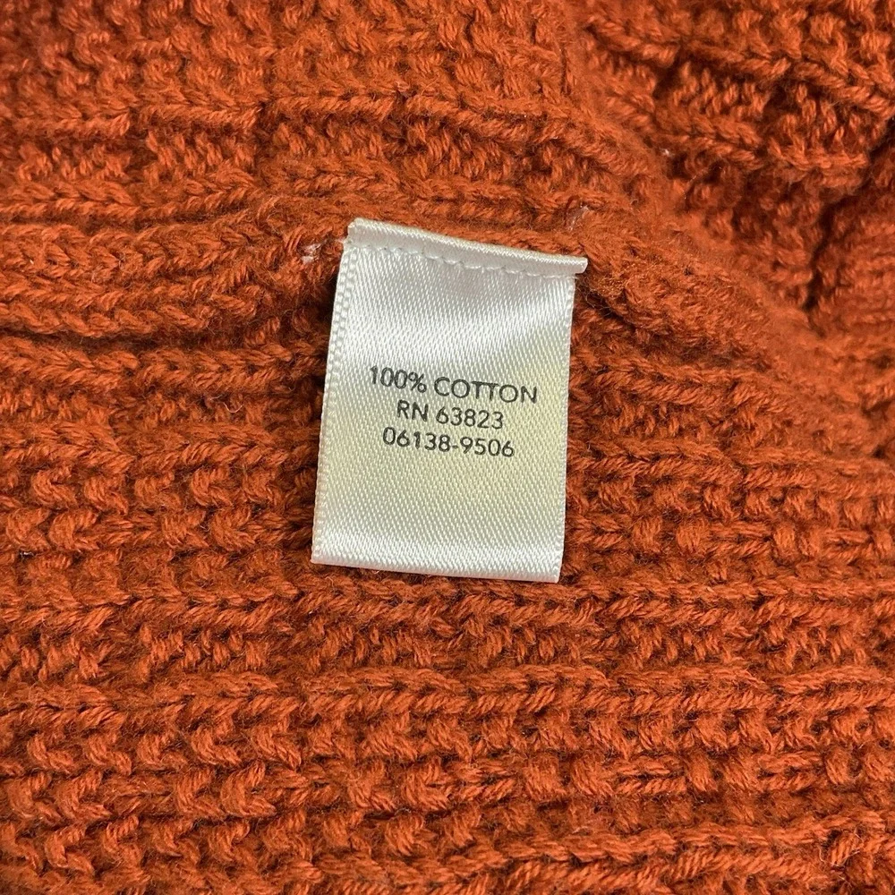 Christopher & Banks Women's Medium Orange Ribbed Zip‎ Up Knit Sweater Jacket